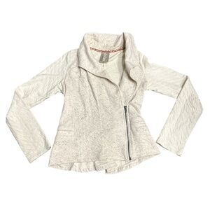 Anthropologie Dolan Left Coast Size S NWOT Oatmeal Heathered Knit Moto Jacket